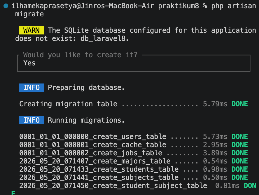 Sukses Migrasi Database